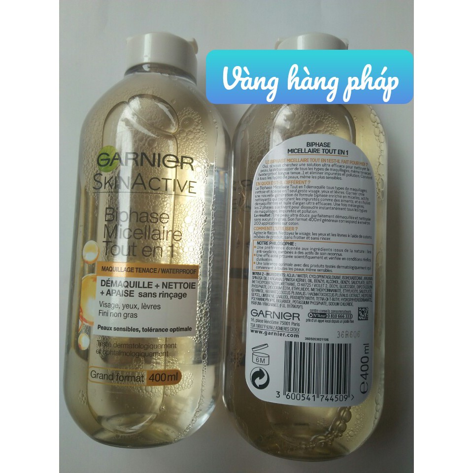 Nước tẩy trang Garnier Micellar 400ml của Nga