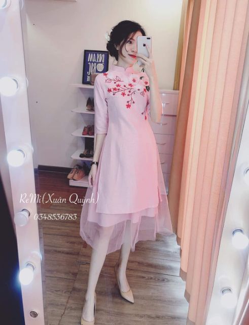 SET ÁO DÀI CÁCH TÂN HOT 2020⚡⚡⚡RỘN RÀNG DIỆN TÊT-CHẤT TAPTA KẾT HOA MỀM MỊN CHUẨN HÌNH (KÈM ẢNH THẬT) | BigBuy360 - bigbuy360.vn