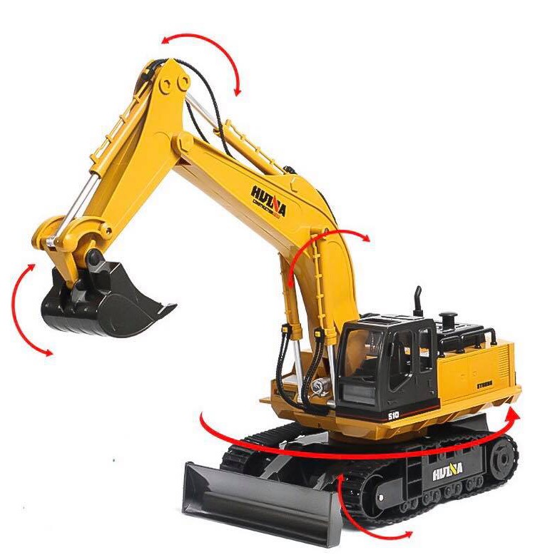 Máy xúc điều khiển từ xa - Bằng kim loại cao cấp  [Huina] Excavator Alloy 2.4g wireless remote control 1:16