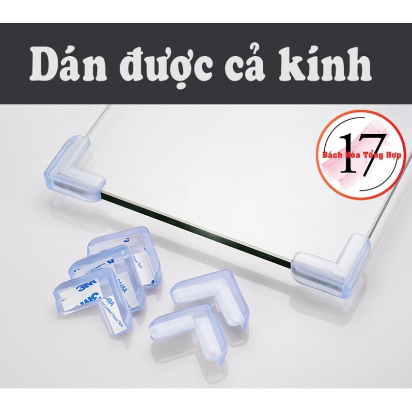 Bịt góc bàn, bọc cạnh bàn kính, cạnh tủ vuông bằng silicon an toàn cho bé SIGO