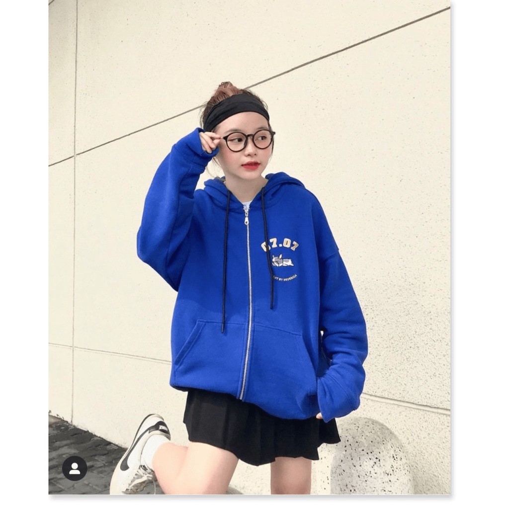 Áo khoác nữ form rộng đi học, áo hoodie nữ form rộng hàn quốc có dây kéo 0707