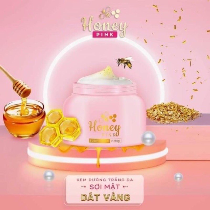 KEM BODY DƯỠNG TRẮNG DA SỢI DÁT VÀNG HONYE PINK VHINHS HÃNG