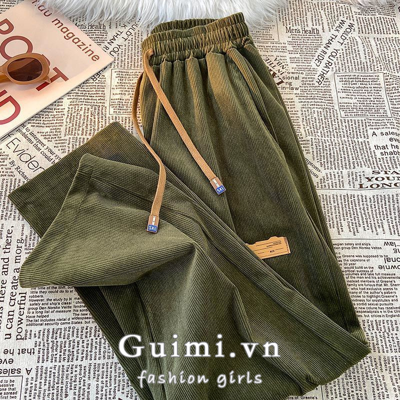 【Guimi】Quần ống rộng Phong Cách Cổ Điển Trẻ Trung Dành Cho Nữ