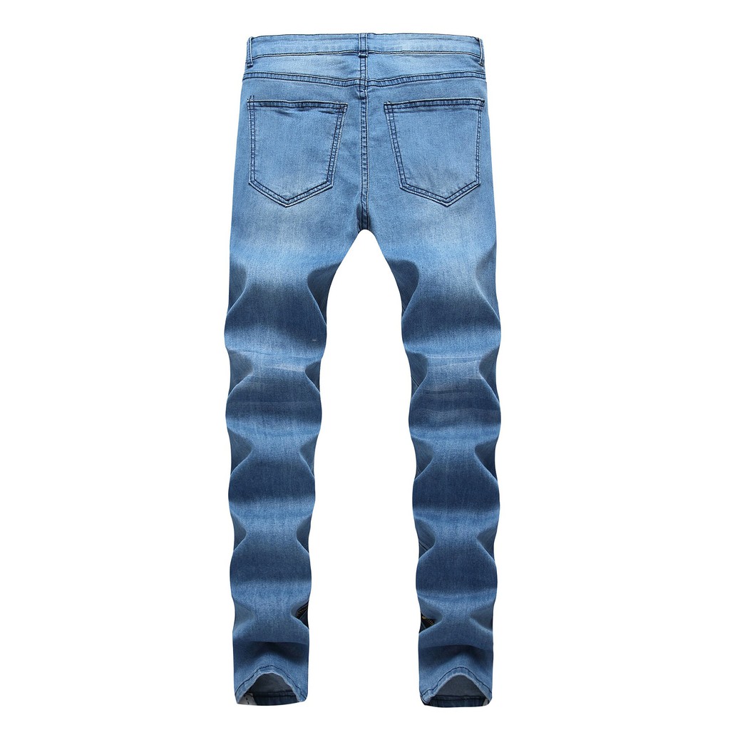 Quần Jeans Nam Kẻ Sọc Trắng Đen Thời Trang 2020