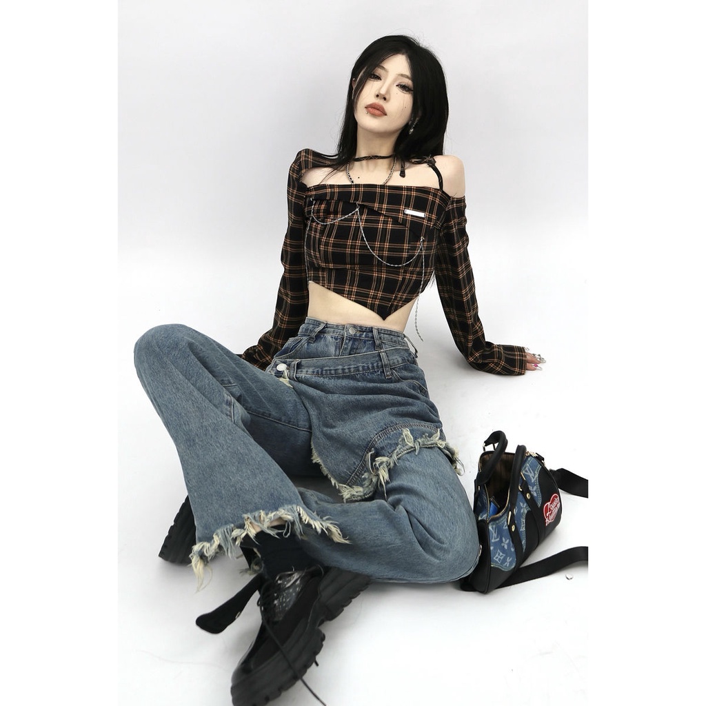 Áo Thun Ngắn Trễ Vai Màu Đen 1W Thời Trang 2022 Mới Cho Nữ