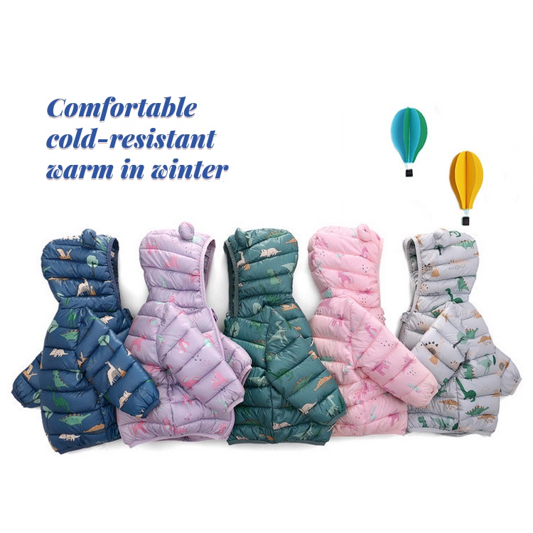 Áo khoác LUCKYCANDY cotton dày có mũ trùm đầu thời trang mùa đông cho bé 0-5 tuổi