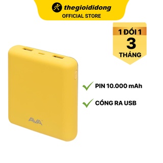 Pin sạc dự phòng ava la y65 10000mah micro usb/2 cổng usb - chính hãng bh 3 tháng