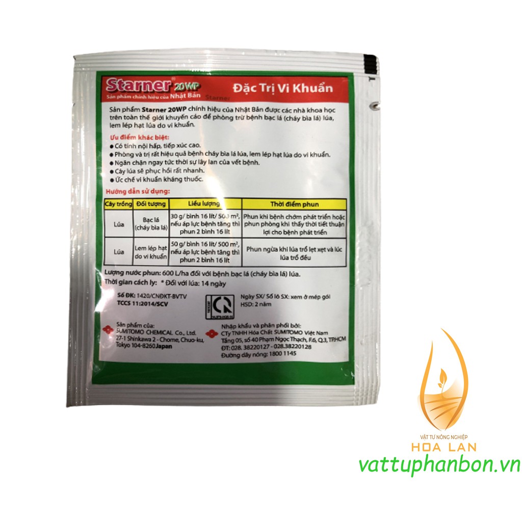 THUỐC TRỪ BỆNH STARNER 20WP ĐẶC TRỊ VI KHUẨN - #457A 15g