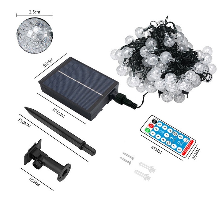 Đèn năng lượng mặt trời 6,5m 30 bóng 8 kiểu nháy