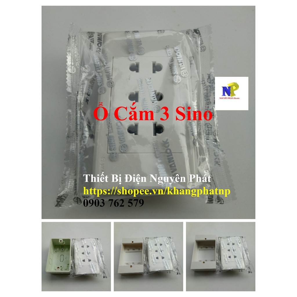 [SINO] 3 Ổ Cắm 2 Chấu - 16A Dòng S18