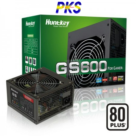 Nguồn máy tính Huntkey GS600 600W – 80 Plus chính hãng cao cấp - có nguồn phụ 6 PIN