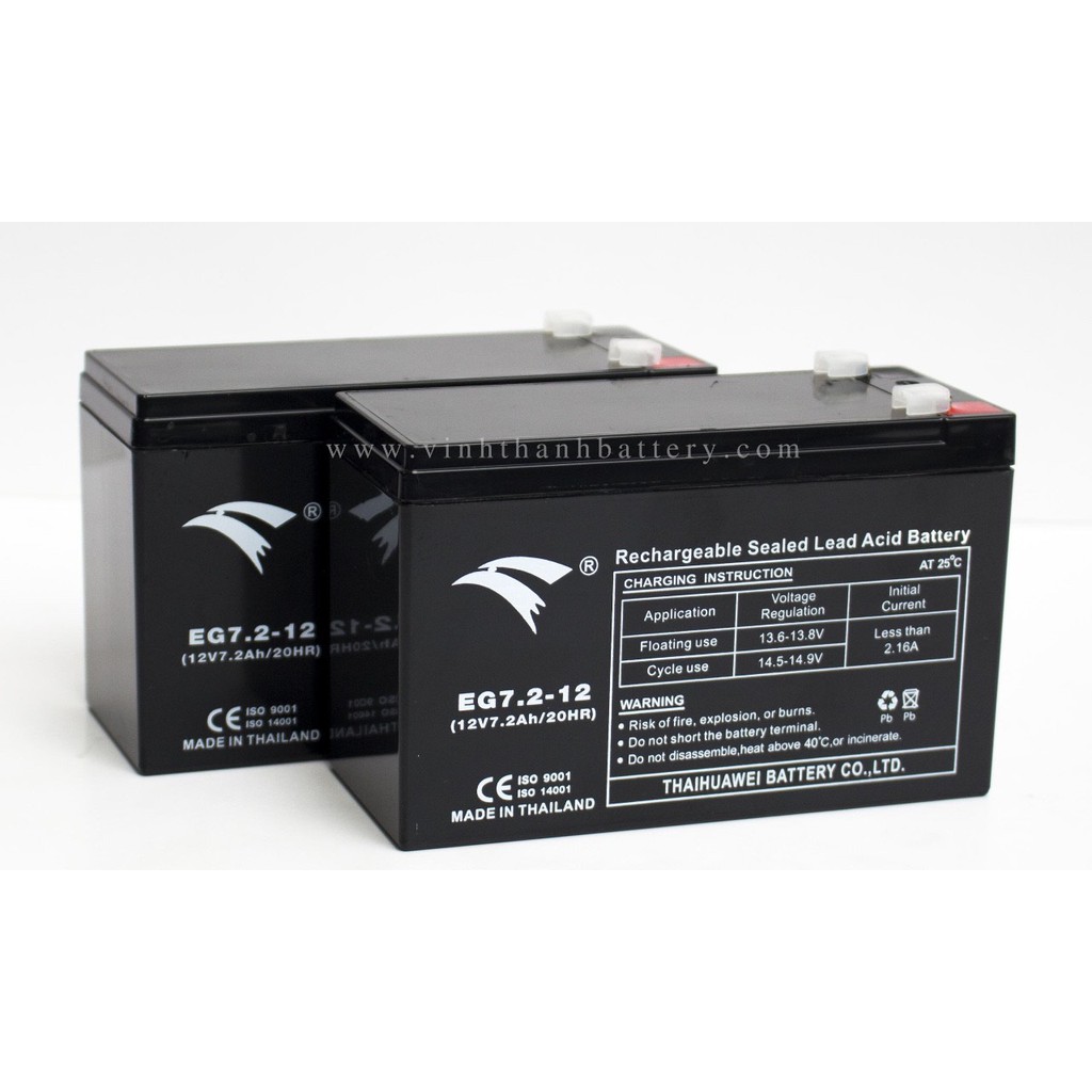 Ắc quy UPS, xe đạp điện trẻ em Eagle 12V - 7.2Ah