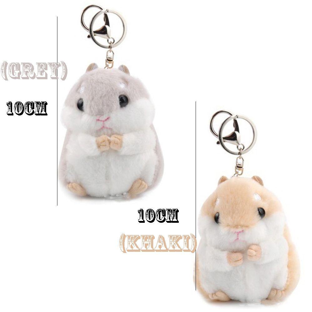 Móc Khóa Hình Chuột Hamster Nhồi Bông Màu Cầu Vồng Hoạt Hình