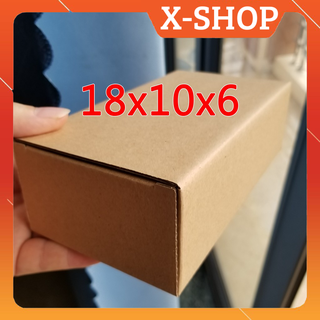 50 hộp carton đóng hàng 18x10x6 có nắp gài