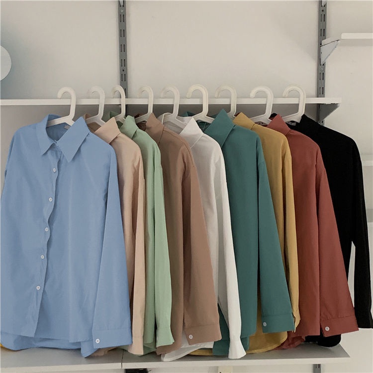 Áo Sơ Mi Tay Dài Dáng Rộng Phong Cách Hàn Quốc Thời Trang Mùa Xuân Mới 2022