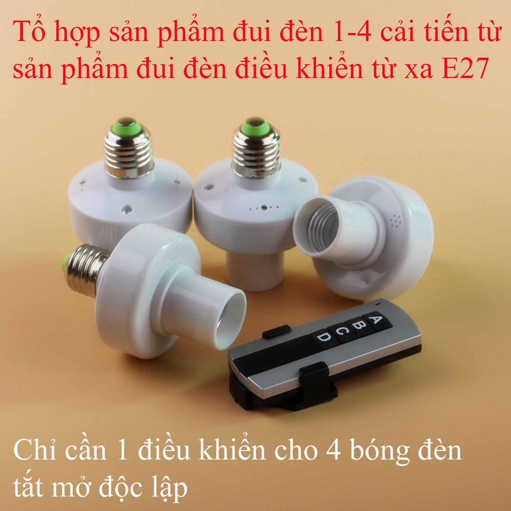 Đui đèn điều khiển từ xa ( 1 điều khiển 4 đui đèn)