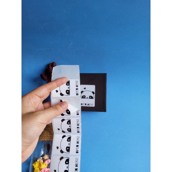 Combo 100 Tem decal dán niêm phong Open Here tích sẵn keo, kích thước 5cm x 3,5cm