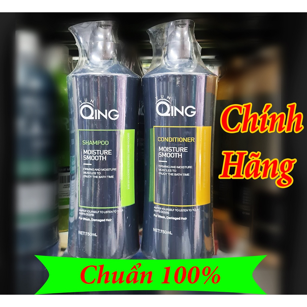 Cặp dầu gội đầu QING 750ml