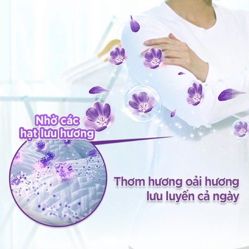 Túi nước giặt Ariel cửa trước bền màu Downy hương Sen & Nhài 3,0-3,4kg