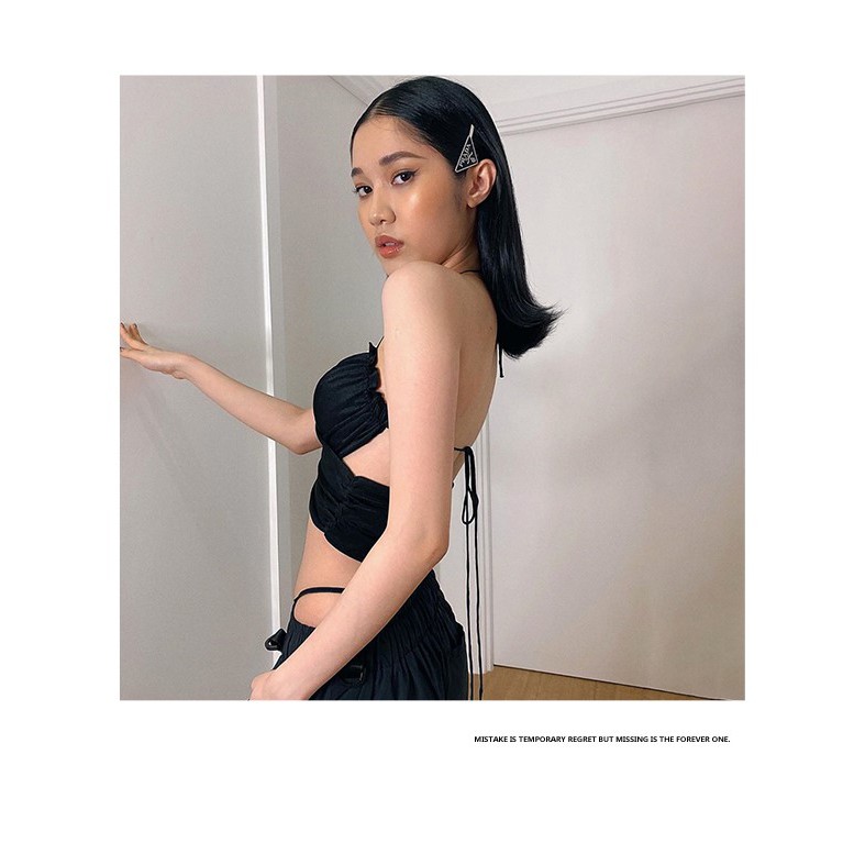 Áo Croptop nhung đen quấn ngực HAC64 - Hỉn Hỉn Store | BigBuy360 - bigbuy360.vn