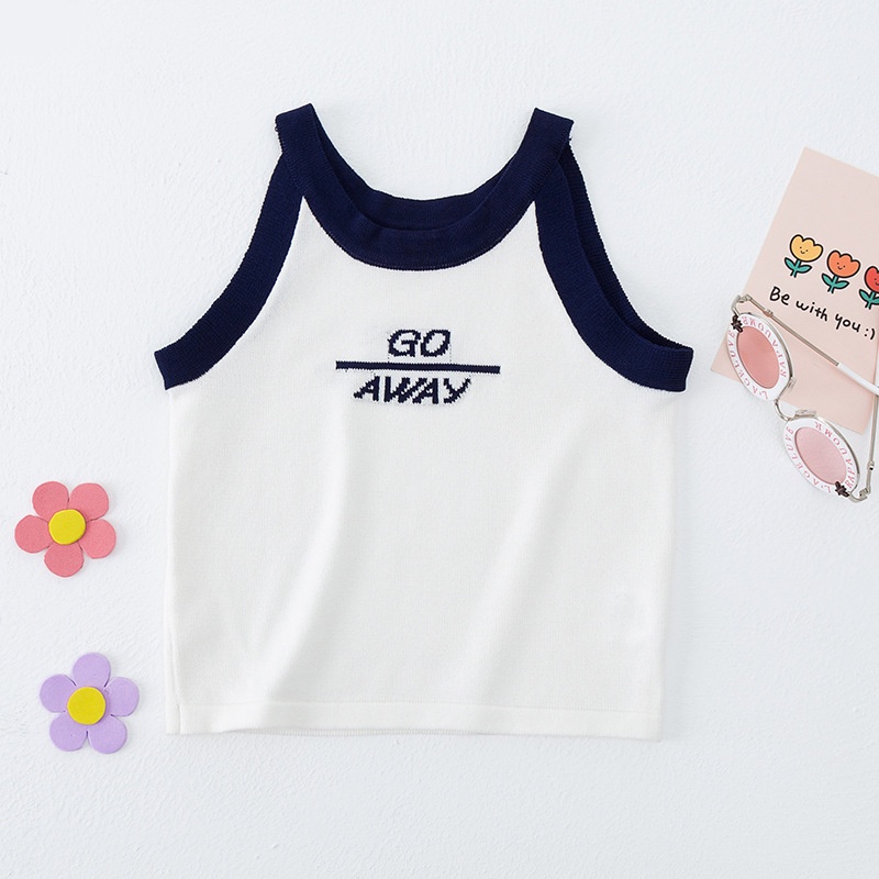 Se7en Áo Dệt Kim Không Tay In Chữ Giản Dị Mùa Hè Hàn Quốc Dành Cho Bé