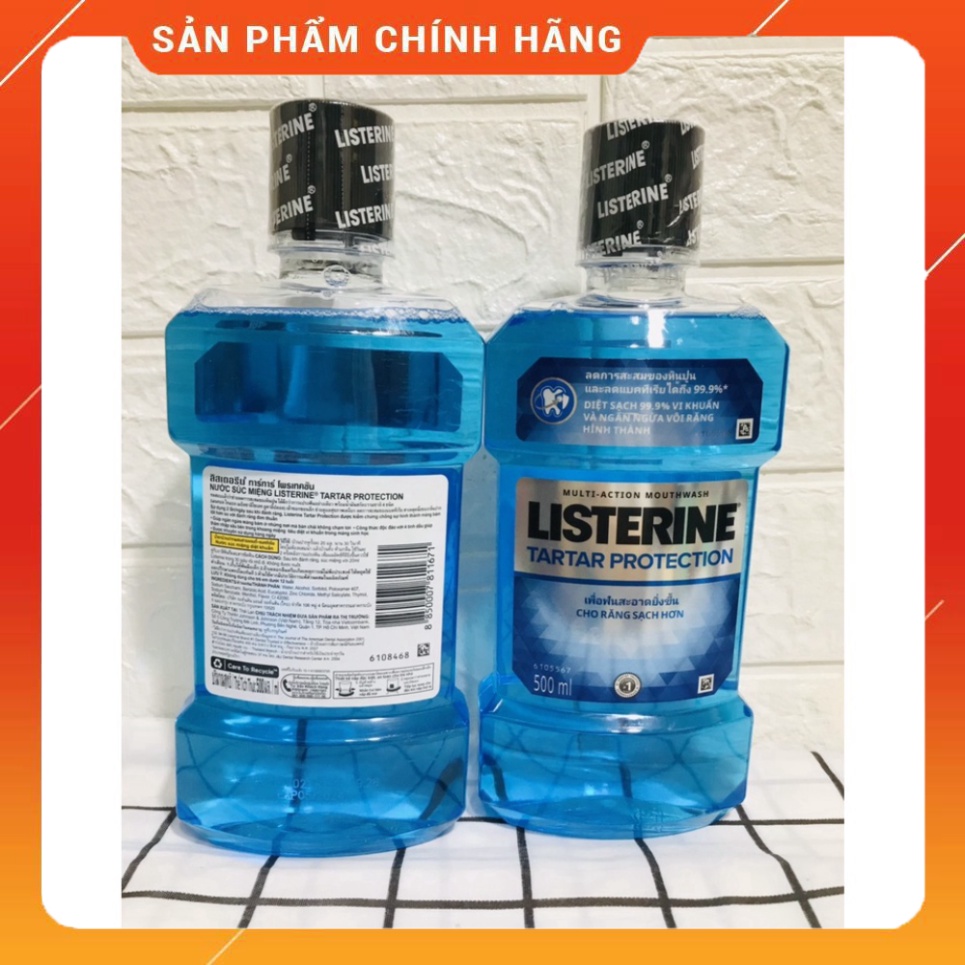 (250ML, 500ML-750ML) Nước súc miệng ngăn ngừa mảng bám Listerine Tarta