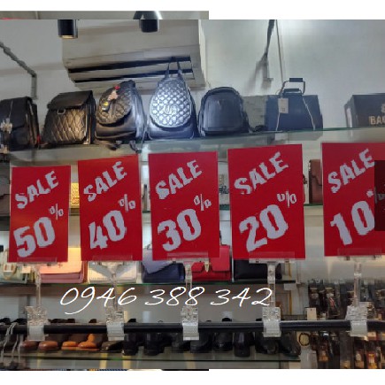 Kẹp nhựa trong suốt, kẹp sale giảm giá, wobbler quảng cáo, wobbler sale  W- 002