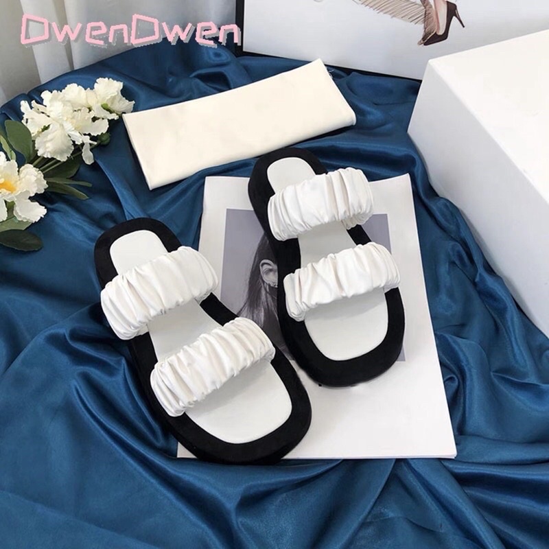 Dép quai nhún 2 quai da mềm mịn hàng QC Cao Cấp