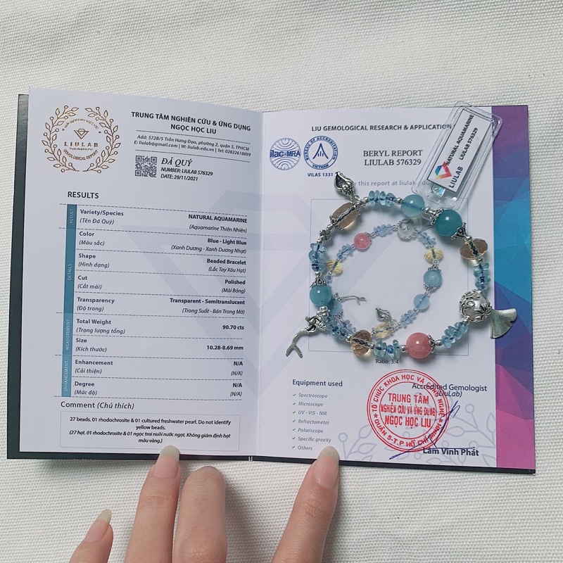 Vòng Tay Aquamarine Tiên Cá Charm Bạc 925 VTAC925 Patronus