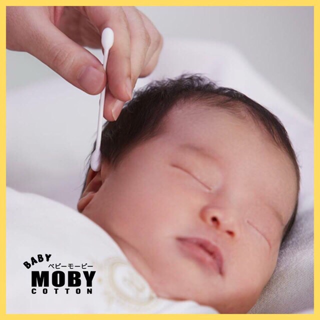 Bông tăm Moby cho bé sơ sinh, bé nhỏ hộp 150 chiếc