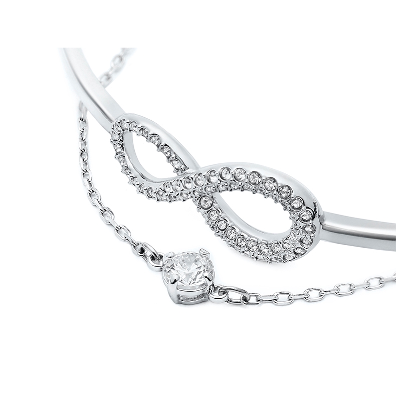 ✨Cổ Phiếu Sẵn Sàng✨ Swarovski Vòng Đeo Tay Gel Gel Hình Trái Tim Pha Lê Thời Trang Có Thể Điều Chỉnh Dành Cho Nữ