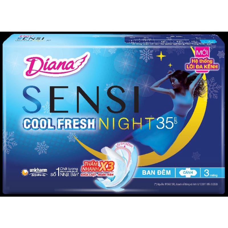 Diana Sensi cánh Ngày và đêm bkm băng vệ sinh sofy Nhật/ sensi Coolfresh