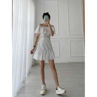 Đầm bẹt vai hoa nhí