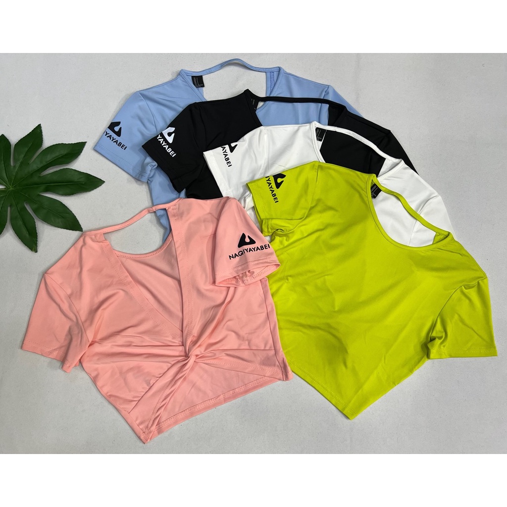 Áo Croptop Thể Thao Lưng Xoắn Naqi Vải Thun Lạnh Co Dãn Tốt Tập Gym Yoga Nữ - AC046