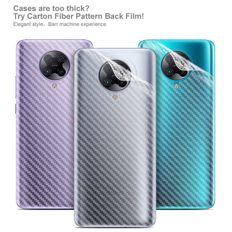 Miếng dán sợi carbon bề mặt 3D bảo vệ cho Xiaomi Redmi 10 Note 10 5g 9 Pro 10s 9s 9t Poco F3 F2 X3 Pro Nfc