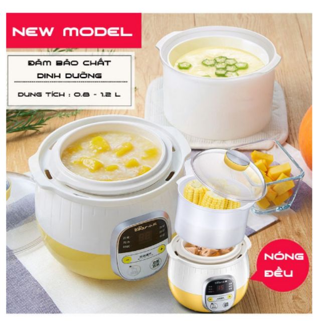 NỒI NINH HẦM CÁCH THỦY NẤU CHÁO BEAR DDZ-B08C1/SUBE 001