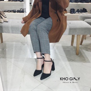 Xăng đan viền đá gót vuông 5p hàng đẹp