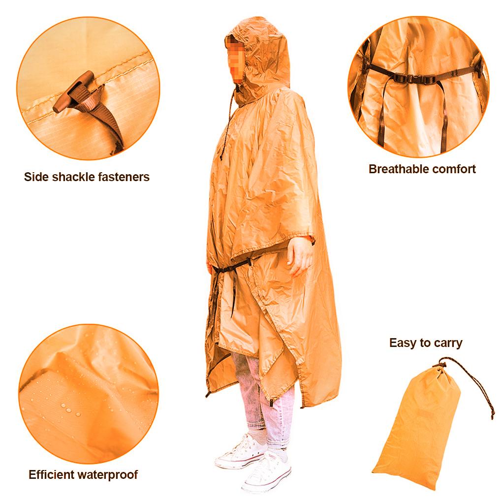 Áo Mưa Poncho Bằng Silicone Siêu Nhẹ Chống Nắng Chống Thấm Nước