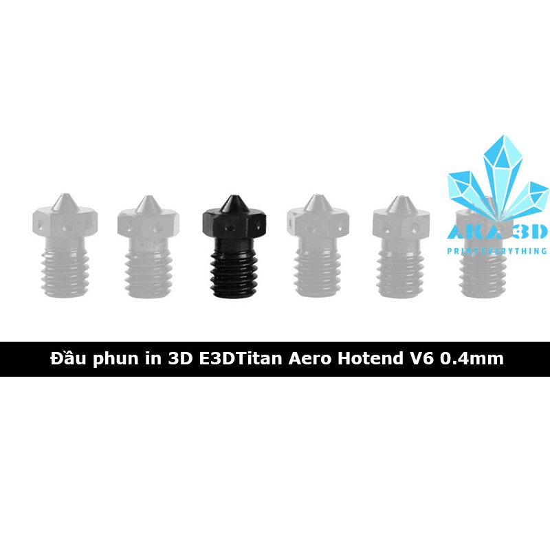 Đầu phun máy in 3D, đầu phun 3D E3DTitan Aero Hotend V6 0.4mm.