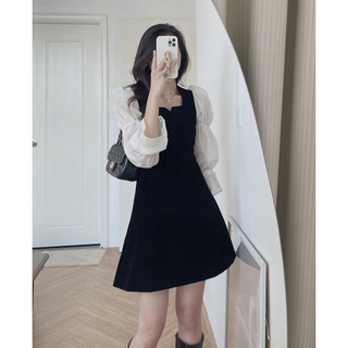 Váy nhung xòe phối tay voan bo chun tiểu thư siêu xinh Celyn Clothes