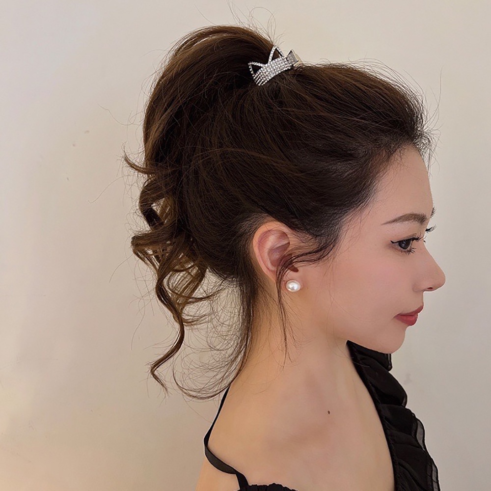 Kẹp tóc Đuôi ngựa kẹp càng cua kim loại đính đá tròn xinh xắn, đáng yêu DTOnline (chọn mẫu)