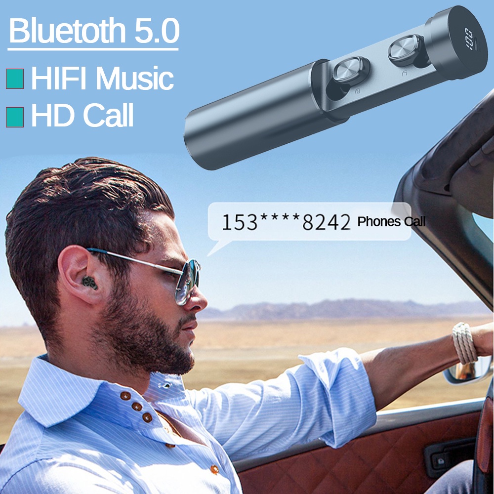 Tai nghe nhét trong tai ETronik N21 TWS Tai nghe Bluetooth Tai nghe LED không thấm nước Tai nghe âm thanh nổi với Touch Hifi Sport.