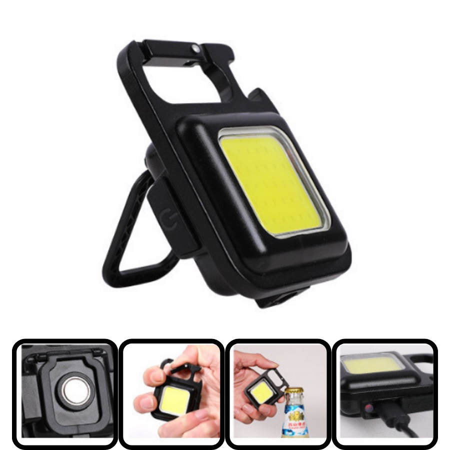 Đèn led COB, móc chìa khóa đèn pin đa năng bỏ túi tiện dụng