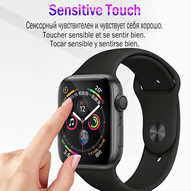 Miếng dán bảo vệ toàn màn hình 20D chống bám vân tay cho đồng hồ thông minh Apple Watch 38mm 40mm 42mm 44mm