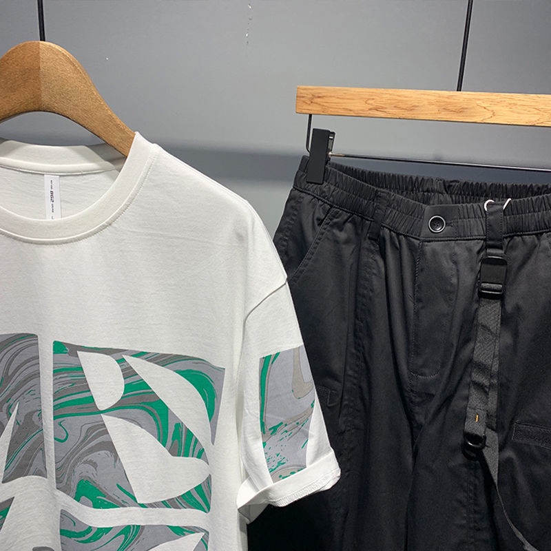 Áo Thun Tay Ngắn Dáng Rộng Phong Cách Hàn Quốc Dễ Phối Đồ Thời Trang Cho Nam