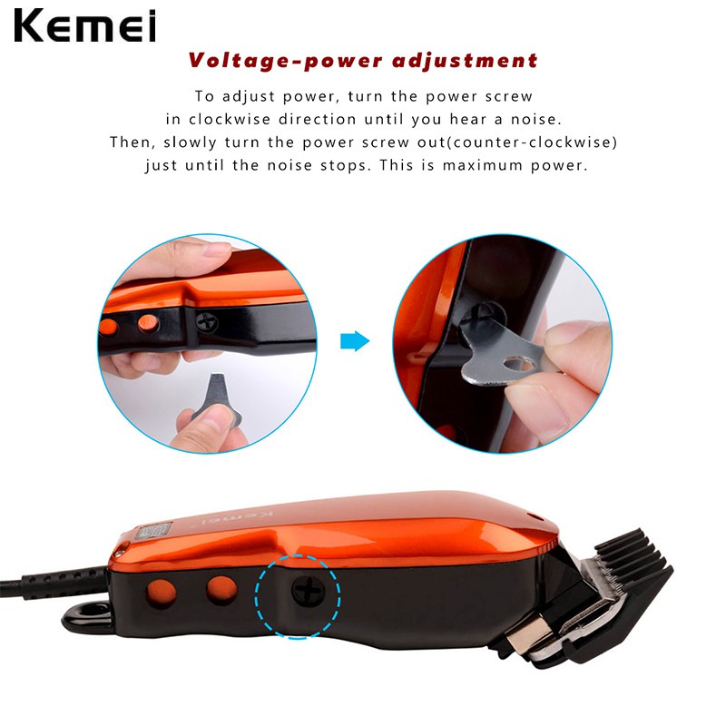 Tông Đơ Kemei KM-9012 Cao Cấp Mạnh Mẽ Có Thể Điều Chỉnh Đầu Lưỡi Dao Chuyên Dụng