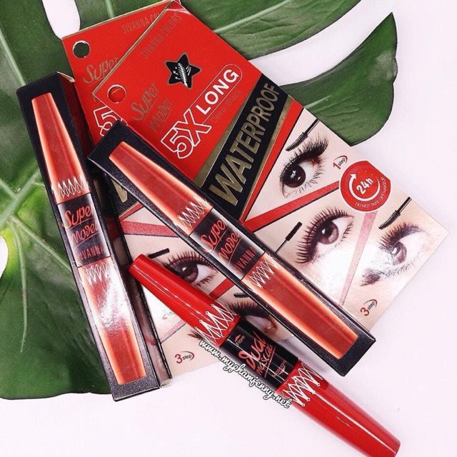 Mascara 2 đầu nối mi Sivanna Super Model 5x Long 5.7g