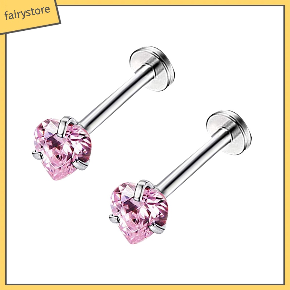 Cặp khuyên môi đính đá bằng inox thời trang cho nữ