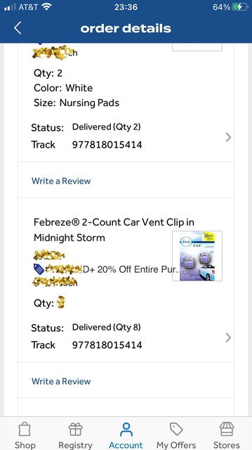 COMBO 5 Nước hoa xe hơi Febreze USA