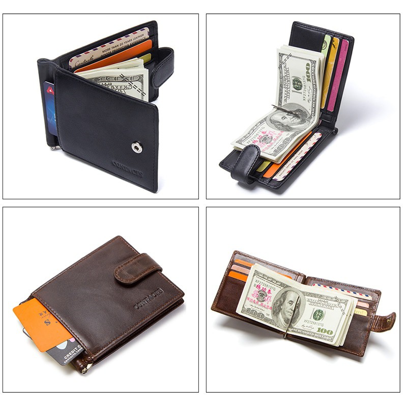 Contact Men Wallet 1016 Mini - Bảo Hành 2 Năm - Bóp Ví Cầm Tay Bỏ Túi Da Bò - Nam Nữ - Made in HongKong